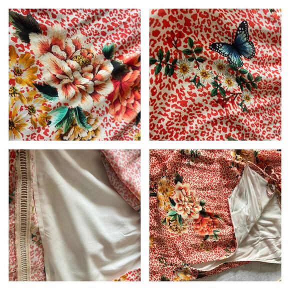 Farm Rio For Anthropologie Verbena Tiered Floral Midi Summer Dress Size S - Picture 7 of 12